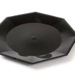 Platos plastico Octagonal Chico Negro x10