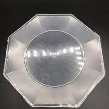 Platos plastico Octagonal Grandes Transparente x10