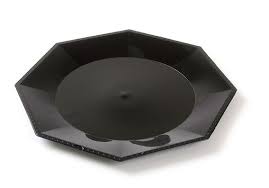 Platos plastico Octagonal Grandes Negro x10