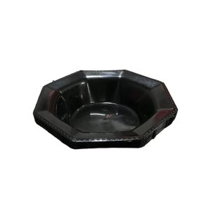 Platos plastico Octagonal Hondos Negro x10