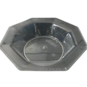 Platos plastico Octagonal Hondos Transparente x10