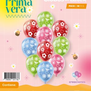 Globo De Latex Estampado Primaveral x 10