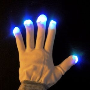Guante luminoso blanco x 1