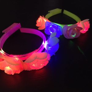 Vincha con flores luminosa goma eva x1