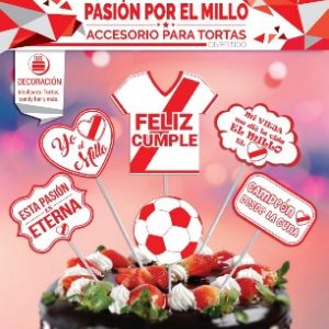 accesorios para torta de river x 6
