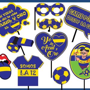 Photo booth prop "azul y oro" x12