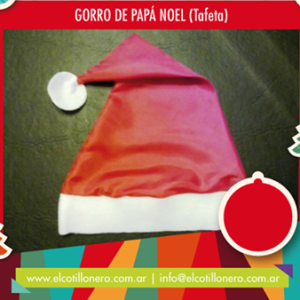 Gorro de papa noel x 1 (tafeta)