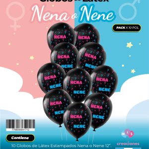 Globo De Latex Estampado revelación de sexo x 10