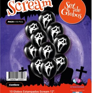 Globo De Latex Estampado De Scream x 10u