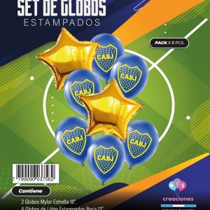 Set de Globos mylar + latex estampado BOCA