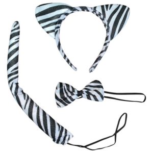Set Cebra Vincha, Moño y Cola x1