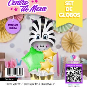 Set centro de mesa: Cebra