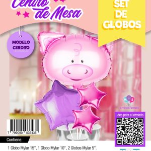 Set centro de mesa: Cerdito