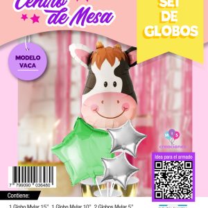 Set centro de mesa: vaca