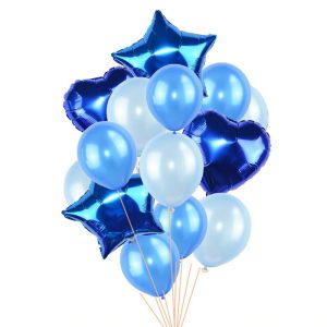 Set De Globos Azul Con celeste 14 pcs.