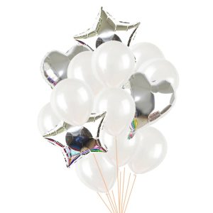Set De Globos Plateados 14 pcs.