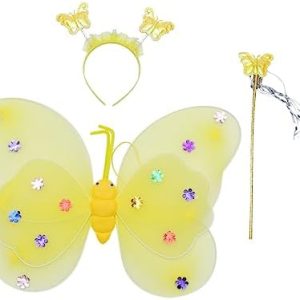Set de alas mariposa amarillo