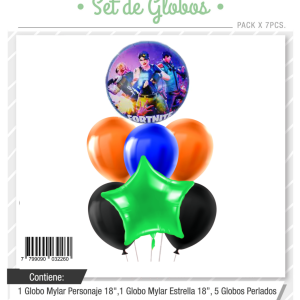 Set de globos Fortnite 7pcs
