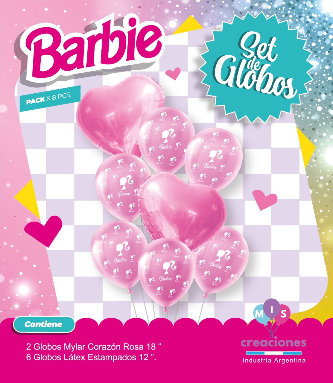 Set de globos mylar + latex estampados