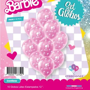 Globo De Latex Estampado De Barbie x 10u