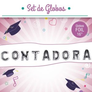 Set de globos frase Contadora