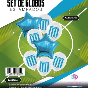 Set de Globos mylar + latex estampado RACING