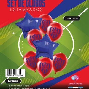 Set de Globos mylar + latex estampado SAN LORENZO
