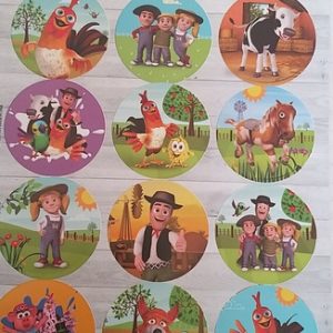 Stickers de "La granja de Zenon" 2 planchas x12u