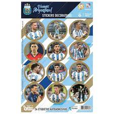 Stickers de la "Seleccion Argentina" 2 planchas x12u