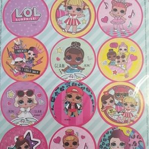 Stickers de "LOL Surprice" 2 planchas x12u