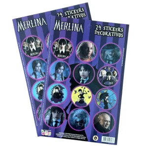 Stickers de "Merlina" 2 planchas x12u