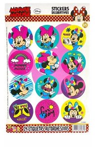 Stickers de "Minnie" 2 planchas x12u