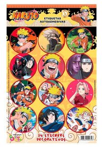 Stickers de "Naruto" 2 planchas x12u