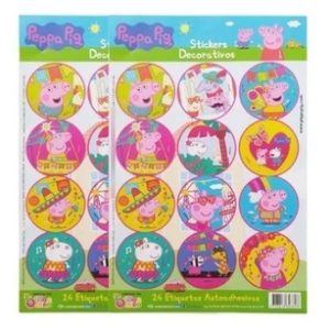Stickers de "Peppa pig" 2 planchas x12u