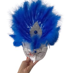 Super Antifaz Con Plumas Luminoso x1