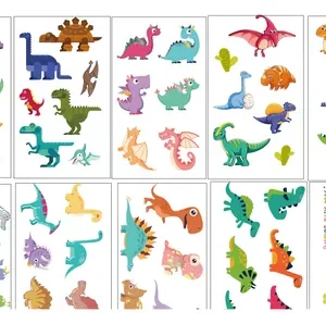 Tatuaje Temporal de Dinosaurio x10 planchas