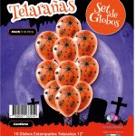 Globo De Latex Estampado De Telarañas x 10u