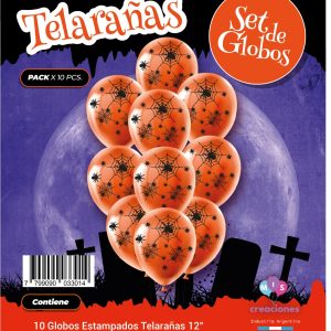 Globo De Latex Estampado De Telarañas x 10u