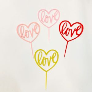 Topper de torta Love Corazón x 1