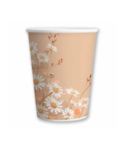 Vaso polipapel "flores margaritas" x8