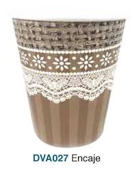 Vasos Descartable Poli Papel Encaje x 6