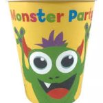 Vasos Descartable Poli Papel Monster Party x 6