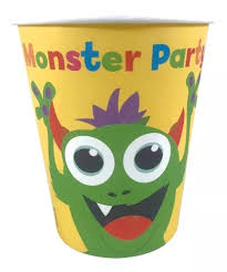 Vasos Descartable Poli Papel Monster Party x 6