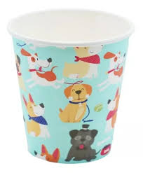 Vasos Descartable Poli Papel Perritos x 6