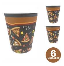 Vasos Descartable Poli Papel Pizza x 6