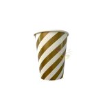 Vasos Descartable Polipapel Rayado Doradas x 8