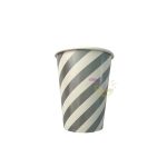 Vasos Descartable Polipapel Rayado Plateado x 8