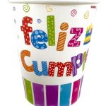 Vasos Descartable Poli Papel "Feliz Cumple" x 6