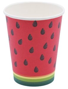 Vasos Descartable Poli Papel de Sandia x 6