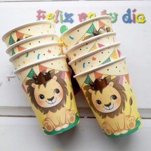 Vasos Poli Papel Stamping Leon x 8